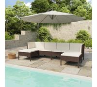 Vidaxl Salon De Jardin 6 Pcs Avec Coussins Résine Tressée Marron