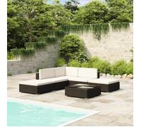 vidaXL Salon de jardin 6 pcs avec coussins Résine tressée Noir 41257