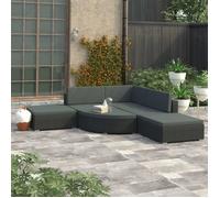 Salon De Jardin 6 Pcs Avec Coussins Résine Tressée Noir Multicolore