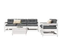 Vidaxl Salon De Jardin 6 Pcs Blanc Bois De Pin Massif