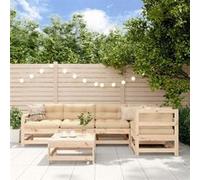 Salon de Jardin Mobilier de Patio Extérieur 6 pcs Bois Massif Douglas vidaXL