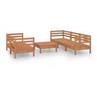 Vidaxl Salon De Jardin 6 Pcs Marron Miel Bois De Pin Massif