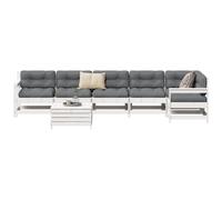 Vidaxl Salon De Jardin 7 Pcs Blanc Bois De Pin Massif