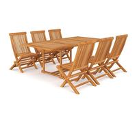Vidaxl Salon De Jardin 7 Pcs Bois De Teck Massif