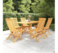 vidaXL Salon de Jardin 7 pcs Mobilier de Repas Ensemble de Salle à Manger Table et Chaises à Dîner Extérieur Patio Bois de 3059594