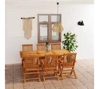 Vidaxl Salon De Jardin 7 Pcs Bois De Teck Massif