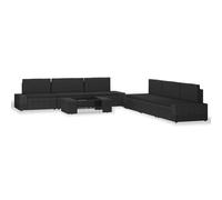 vidaXL Salon de jardin 7 pcs Résine tressée Noir 3054578