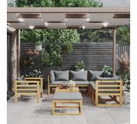 Vidaxl Salon De Jardin 8 Pcs Avec Coussin Bois D'acacia Solide