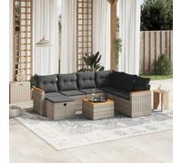 Vidaxl Salon De Jardin 8 Pcs Avec Coussins Gris Résine Tressée