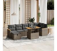 Vidaxl Salon De Jardin 8 Pcs Avec Coussins Gris Résine Tressée