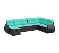 Vidaxl Salon De Jardin 8 Pcs Avec Coussins Noir Résine Tressée