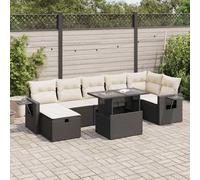 Vidaxl Salon De Jardin 8 Pcs Avec Coussins Noir Résine Tressée