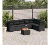 Vidaxl Salon De Jardin 8 Pcs Avec Coussins Noir Résine Tressée