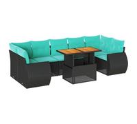 vidaXL Salon de Jardin 8 pcs avec Coussins Noir résine tressée, Ensemble de canapés d'extérieur, Ensemble de canapé d'angle de Jardin, Meuble d'angle de Jardin