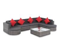 vidaXL Salon de jardin 8 pcs avec coussins Résine tressée Gris 44424