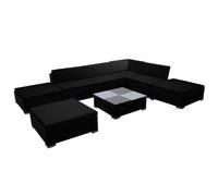 vidaXL Salon de Jardin 8 pcs avec Coussins résine tressée Noir
