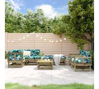 Vidaxl Salon De Jardin 8 Pcs Bois De Pin Imprégné