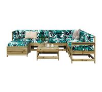 Vidaxl Salon De Jardin 8 Pcs Bois De Pin Imprégné