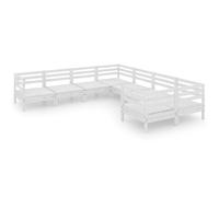 Vidaxl Salon De Jardin 8 Pcs Bois De Pin Massif Blanc Blanc