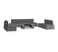 Vidaxl Salon De Jardin 8 Pcs R¿¿Sine Tress¿¿E Gris