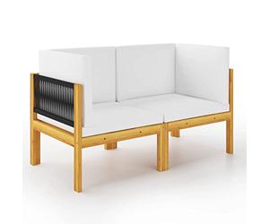 vidaXL Salon de Jardin 8 pièces avec Coussins Crème 63 x 63 cm