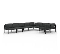 Vidaxl Salon De Jardin 9 Pcs Avec Coussins Aluminium Anthracite