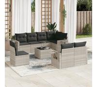 Vidaxl Salon De Jardin 9 Pcs Avec Coussins Gris Clair Résine Tressée