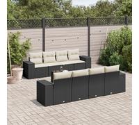 Vidaxl Salon De Jardin 9 Pcs Avec Coussins Noir Résine Tressée
