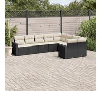 Vidaxl Salon De Jardin 9 Pcs Avec Coussins Noir Résine Tressée