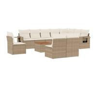 Vidaxl Salon De Jardin 11 Pcs Avec Coussins Beige Résine Tressée