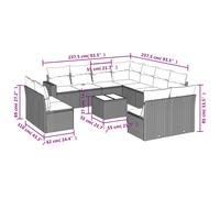 Vidaxl Salon De Jardin Avec Coussins 12 Pcs Beige Résine Tressée