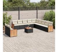 Salon de Jardin avec Coussins Canapés Patio 12 pcs Gris Résine Tressée vidaXL