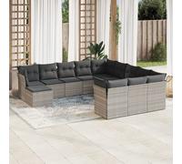 Salon de Jardin avec Coussins Meubles Terrasse 12 pcs Noir Résine Tressée vidaXL