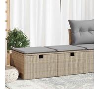 Vidaxl Salon De Jardin Avec Coussins 2 Pcs Beige Résine Tressée Acacia