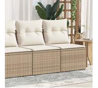 vidaXL Salon de jardin avec coussins 2 pcs beige résine tressée acacia 3325244