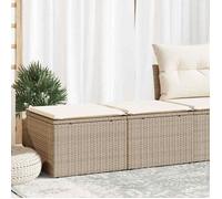Vidaxl Salon De Jardin Avec Coussins 2 Pcs Beige Résine Tressée Acacia