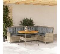 vidaXL Salon de jardin avec coussins 2 pcs beige résine tressée, ensemble de canapés d'extérieur, salon de jardin, ensemble 3262093 Beige G