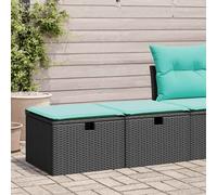 Vidaxl Salon De Jardin Avec Coussins 2 Pcs Noir Résine Tressée Acacia
