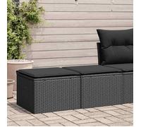vidaXL Salon de jardin avec coussins 2 pcs noir résine tressée acacia, ensemble de canapés d'extérieur, salon de jardin, 3328658
