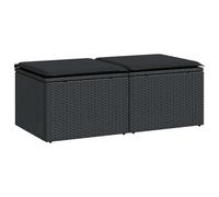 vidaXL Salon de Jardin avec Coussins 2 pcs Noir résine tressée Acacia, Ensemble de canapés d'extérieur, Salon de Jardin, Ensemble de canapés en résine tressée