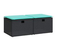 Vidaxl Salon De Jardin Avec Coussins 2 Pcs Noir Résine Tressée Acacia