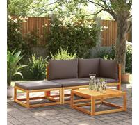 Vidaxl Salon De Jardin Avec Coussins 3 Pcs Bois Massif D'acacia