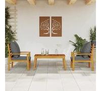 Salon de Jardin Table Chaises Ensemble Meubles 4 pcs Bois d'Acacia Solide vidaXL
