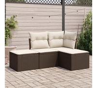 Vidaxl Salon De Jardin 4 Pcs Avec Coussins Marron Résine Tressée