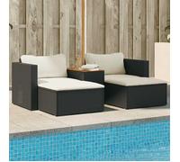vidaXL Salon de jardin 5 pièces avec coussins – Résine tressée Acacia Noir