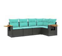 Vidaxl Salon De Jardin 5 Pcs Avec Coussins Noir Résine Tressée