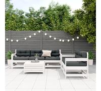Vidaxl Salon De Jardin Avec Coussins 6 Pcs Blanc Bois De Pin Massif