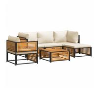 vidaXL Ensemble salon de jardin 6 pièces en bois massif d'acacia avec coussins