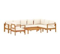 vidaXL Salon de Jardin avec Coussins 6 pcs Bois d'acacia Solide, Ensemble de canapés d'extérieur, canapé modulable, canapé de Jardin en Bois