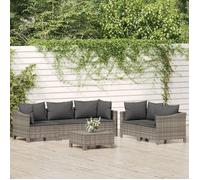 vidaXL Salon de Jardin avec Coussins 6 pcs, Canapé de Patio avec Repose-pied, Ensemble de Meubles de Terrasse, Mobilier 3187265